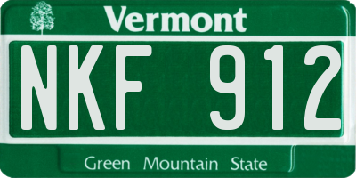 VT license plate NKF912