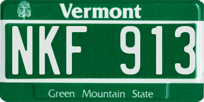 VT license plate NKF913