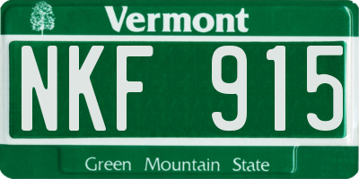 VT license plate NKF915