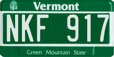 VT license plate NKF917