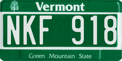 VT license plate NKF918