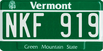 VT license plate NKF919