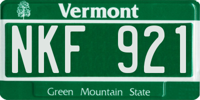 VT license plate NKF921