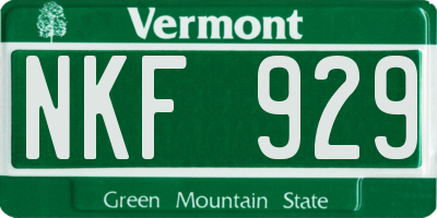 VT license plate NKF929