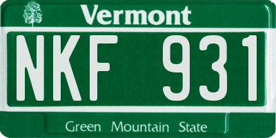 VT license plate NKF931