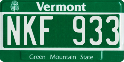 VT license plate NKF933