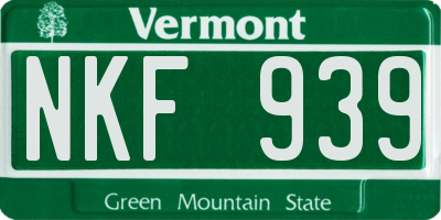 VT license plate NKF939