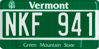 VT license plate NKF941