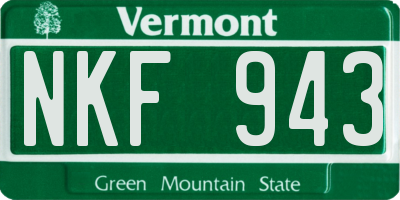 VT license plate NKF943