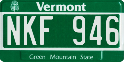 VT license plate NKF946