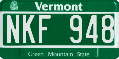 VT license plate NKF948
