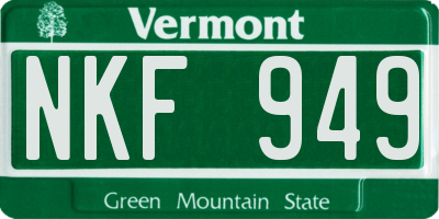 VT license plate NKF949