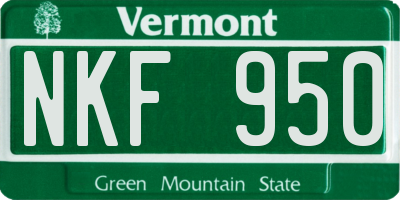 VT license plate NKF950