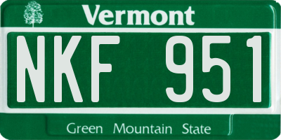 VT license plate NKF951