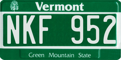 VT license plate NKF952