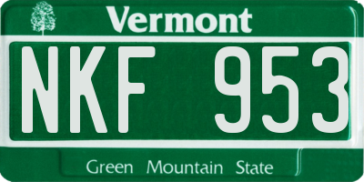 VT license plate NKF953