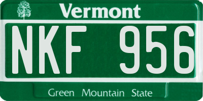 VT license plate NKF956