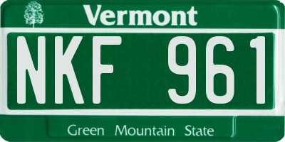 VT license plate NKF961