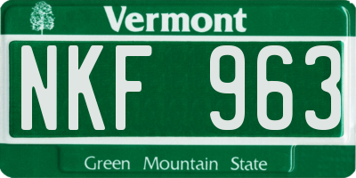 VT license plate NKF963