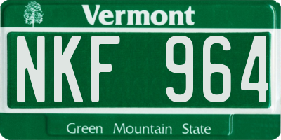 VT license plate NKF964