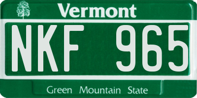 VT license plate NKF965