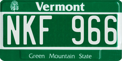 VT license plate NKF966