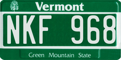 VT license plate NKF968