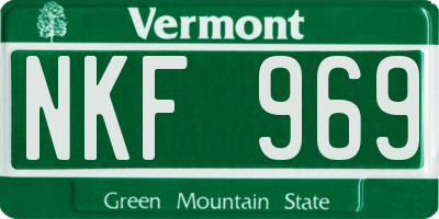 VT license plate NKF969
