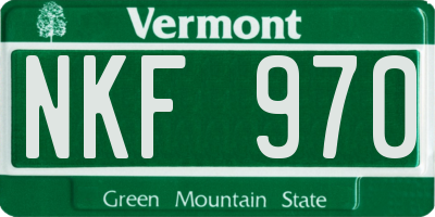 VT license plate NKF970