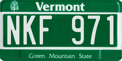 VT license plate NKF971