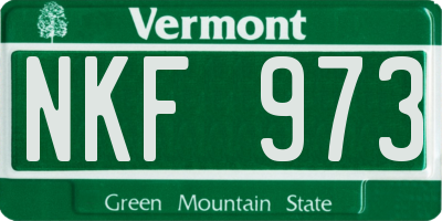 VT license plate NKF973