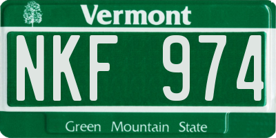 VT license plate NKF974