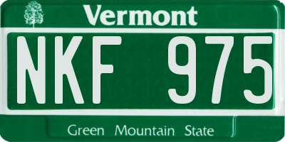 VT license plate NKF975