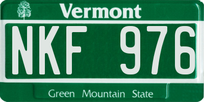 VT license plate NKF976