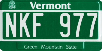 VT license plate NKF977