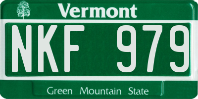 VT license plate NKF979