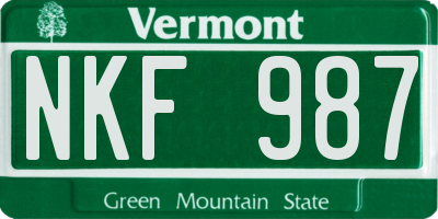 VT license plate NKF987