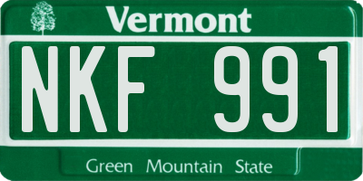VT license plate NKF991