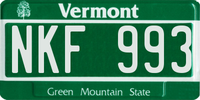 VT license plate NKF993