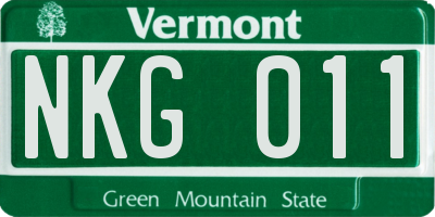 VT license plate NKG011