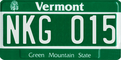 VT license plate NKG015