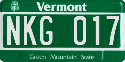VT license plate NKG017