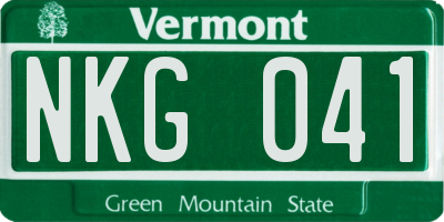 VT license plate NKG041