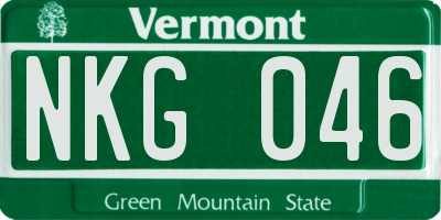 VT license plate NKG046