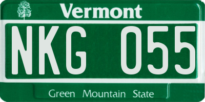 VT license plate NKG055