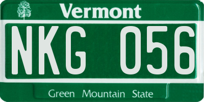 VT license plate NKG056
