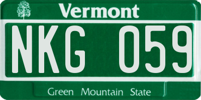 VT license plate NKG059