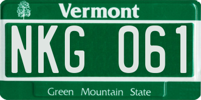 VT license plate NKG061
