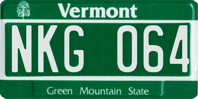 VT license plate NKG064