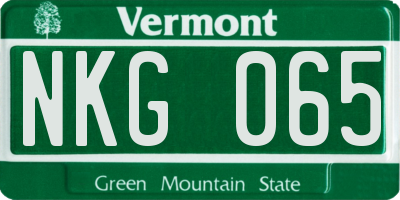 VT license plate NKG065
